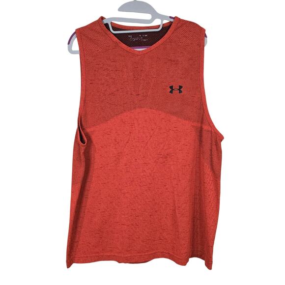 Men's Under Armour HeatGear Red Sleeveless Athletic Top | Size XL - Picture 1 of 8